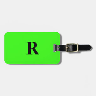 Neon Green Monogram Name Custom Wedding Gift Favou Luggage Tag