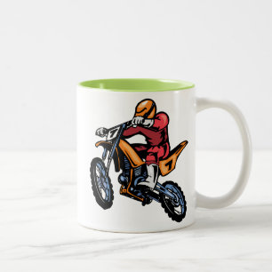 Neon Green Motocross Two-Tone Coffee Mug