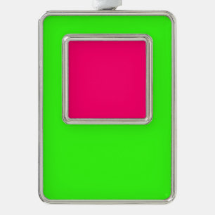 Neon Green & Neon Pink Custom Framed Ornament