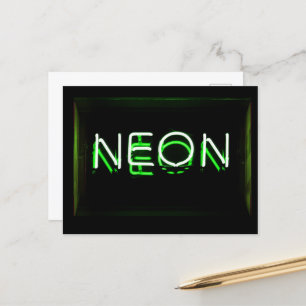 NEON - Green Neon Sign Postcard