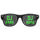Neon green party Deejay name shades for DJ