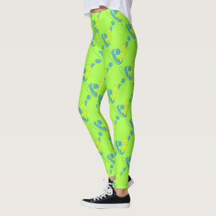 Neon Green Party Hat Birthday New Year Celebration Leggings