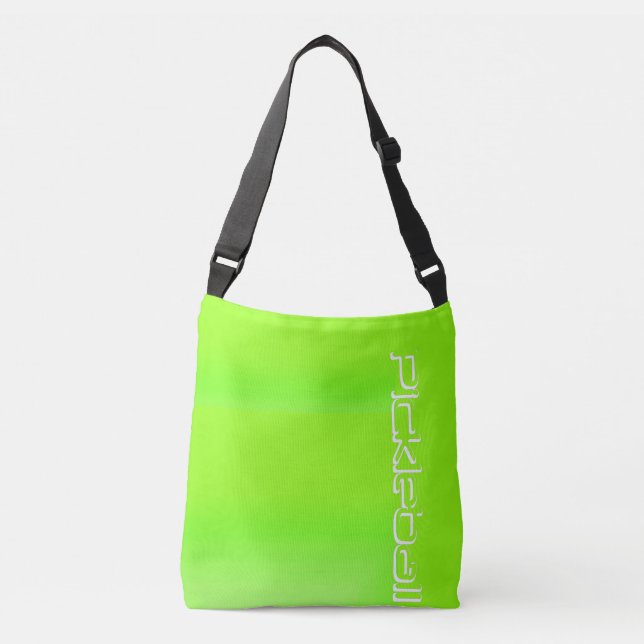 Neon Green Pickleball Logo Crossbody Bag (Front)