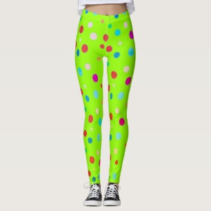 Neon Green Polka Dot Leggings