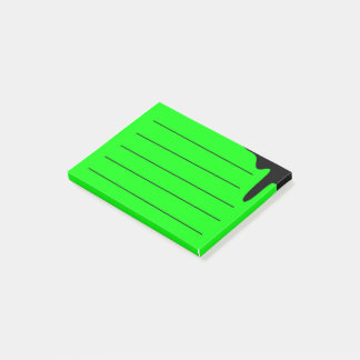 Neon green post-it notes