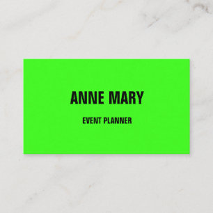 Neon Green Professional Modern Colourful Event Pla Business Card