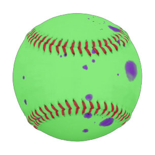 Neon Green Purple Splotches Baseball