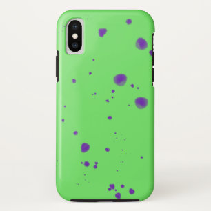 Neon Green Purple Splotches iPhone X Case