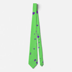Neon Green Purple Splotches Tie