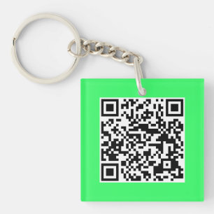 Neon Green QR CODE Custom Key Chain