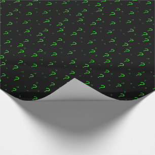 Neon Green Question Mark Wrapping Paper