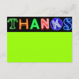 NEON GREEN SIGNS Bar Bat Mitzvah Thank You Card