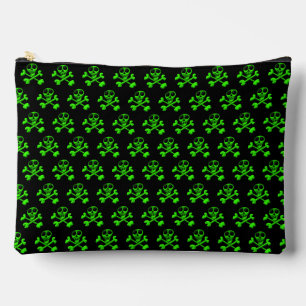 neon green skull accessory pouch