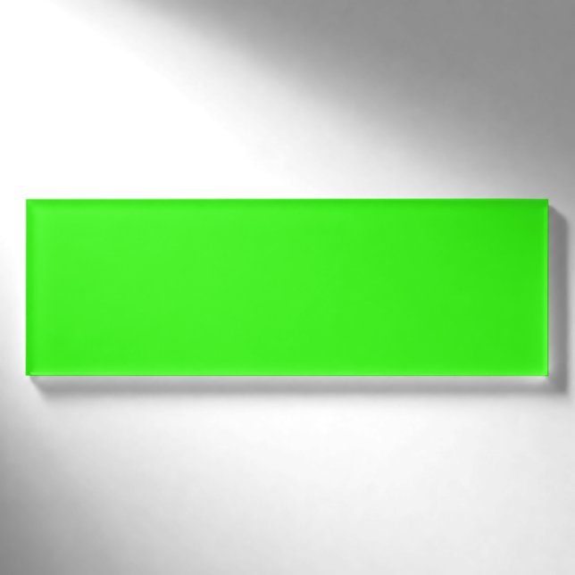 Neon Green Slim Name Tag Badge (Front)