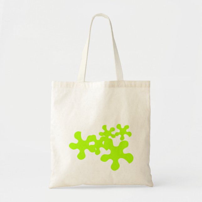 neon green slime black fun tote bag (Front)