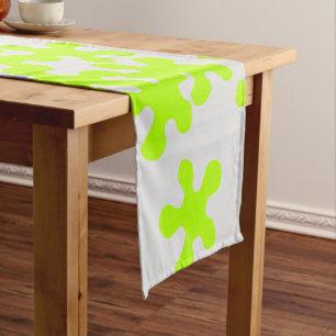 neon green slime grey fun kids short table runner