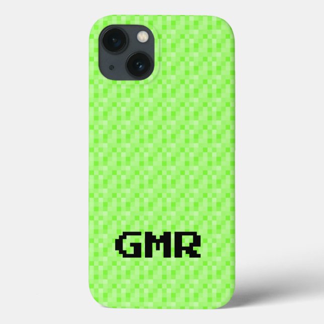 Neon green small pixel pattern  iPhone 13 Case (Back)