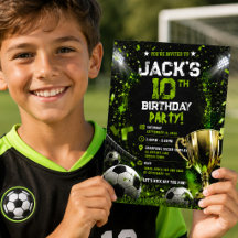 Neon Green Soccer Stadium Trophy Birthday Party