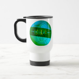Neon Green Soccer Travel Mug