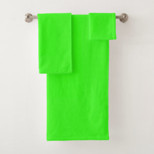 Neon Green Solid Colour  Bath Towel Set
