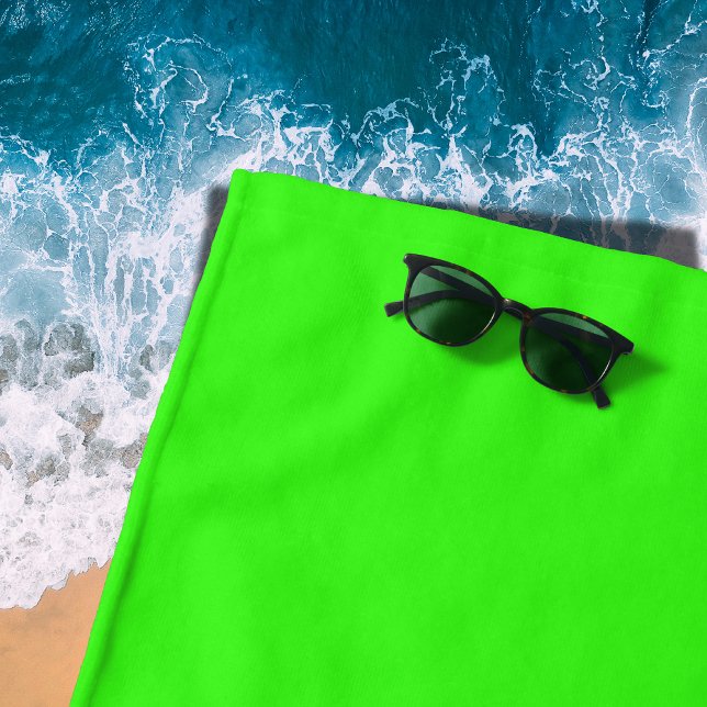 Neon Green Solid Colour | Classic Beach Towel (Creator Uploaded)
