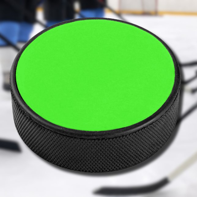 Neon Green Solid Colour | Classic Hockey Puck (Creator Uploaded)