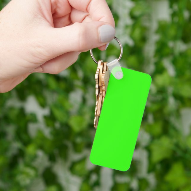 Neon Green Solid Colour | Classic Key Ring (Hand)