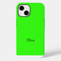 Neon Green Solid Colour Custom Name