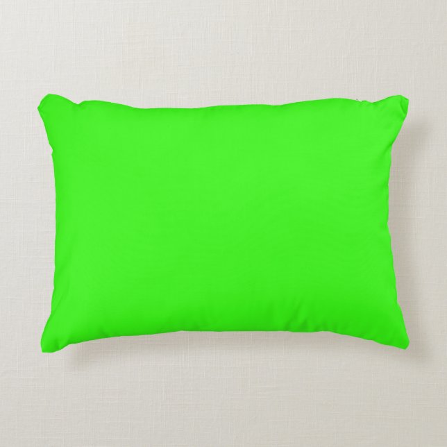 Neon Green Solid Colour Decorative Cushion (Front)