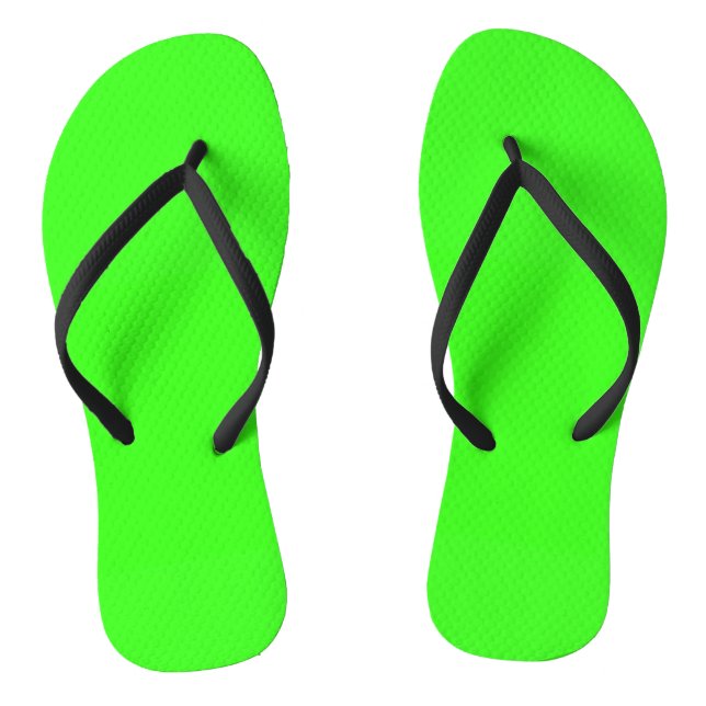 Neon Green Solid Colour  Flip Flops (Footbed)