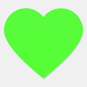 Neon Green Solid Colour  Heart Sticker