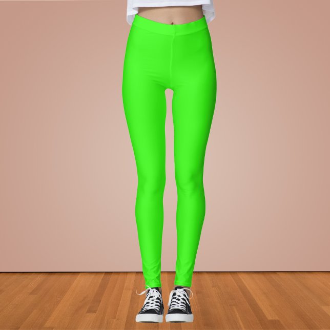 Neon Green Solid Colour Leggings (Creator Uploaded)
