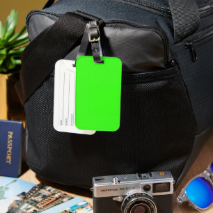 Neon Green Solid Colour  Luggage Tag