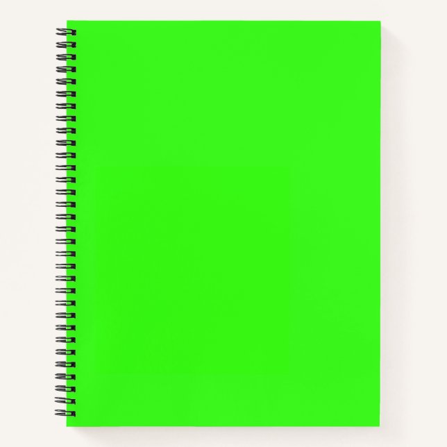 Neon Green Solid Colour  Notebook (Front)
