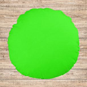 Neon Green Solid Colour Round Cushion