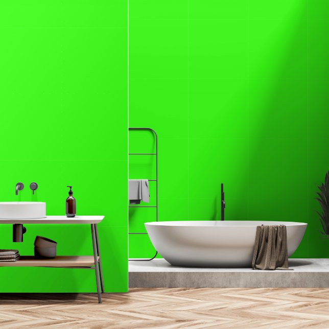 neon  green solid colour wallpaper (Bathroom)