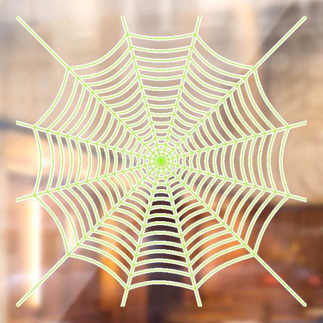 Neon green spider web Halloween decor Window Cling (Sheet 2)