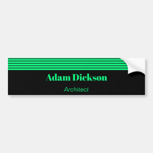 Neon green stripes black bumper sticker
