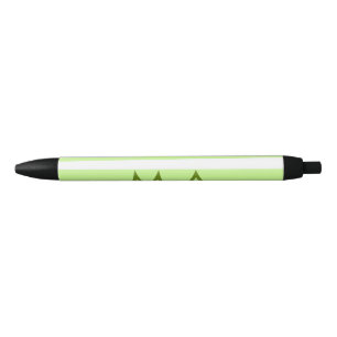 Neon green  stripes Greek pattern letter monogram  Black Ink Pen