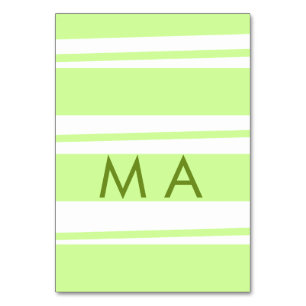 Neon green  stripes Greek pattern letter monogram  Table Number