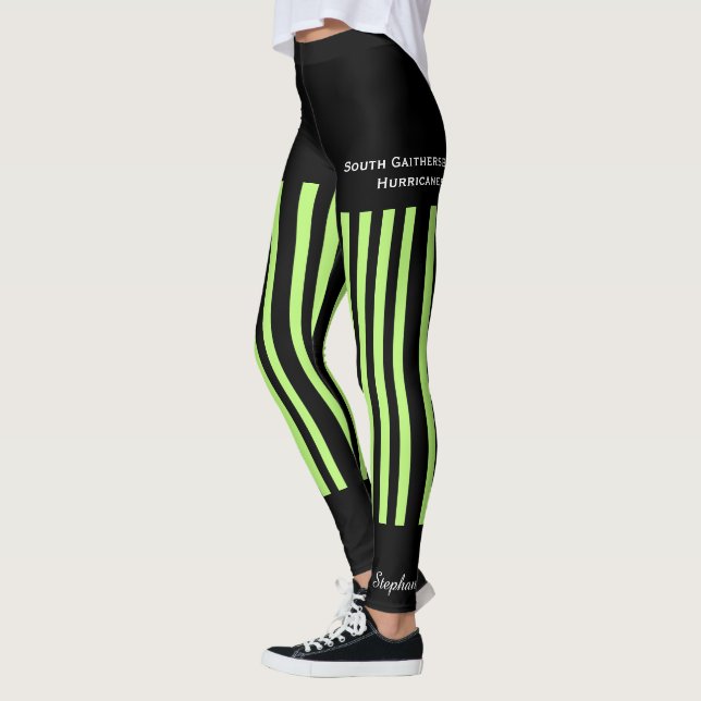 Neon Green Team Club  Yoga Fake Shorts Leggings (Left)