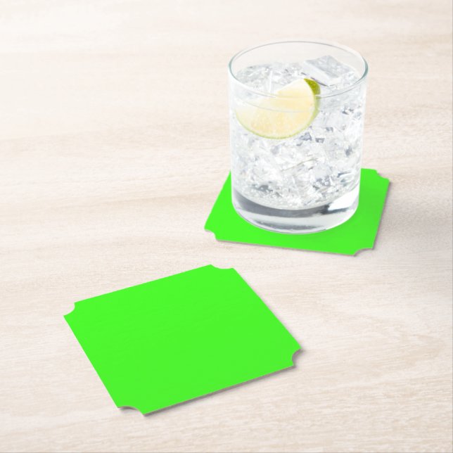 Neon Green Ticket Paper Coaster (Insitu)