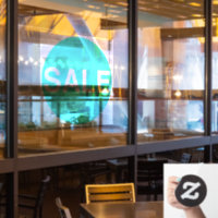 Neon Green Transparent Window Sale Sign Sticker