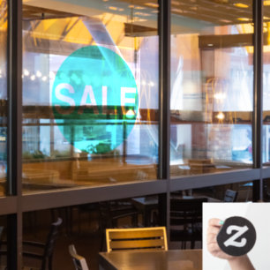 Neon Green Transparent Window Sale Sign Sticker