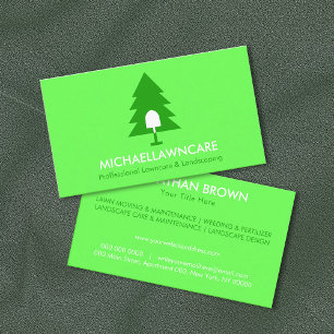 Neon Green Tree Lawn Care Landscape Garden Business Card