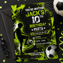 Neon Green Urban Street Soccer Birthday Party