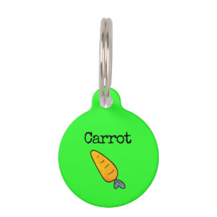 Neon green Vegetable Carrot Pet Tag