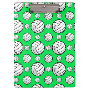 Neon Green Volleyball Pattern Clipboard