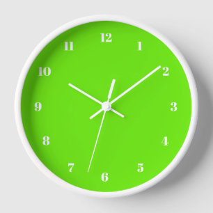 Neon Green Wall Clock Custom - Choose Colours
