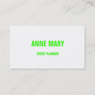 Neon Green White Custom Colour Wedding Event 2023 Business Card